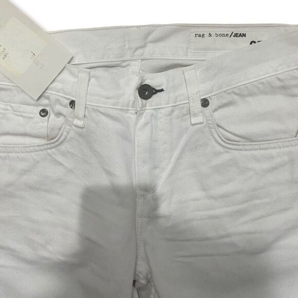 RAG & BONE Women's Aged Release White Raw Hem Skinny Jeans Sz 25 - Picture 6 of 8